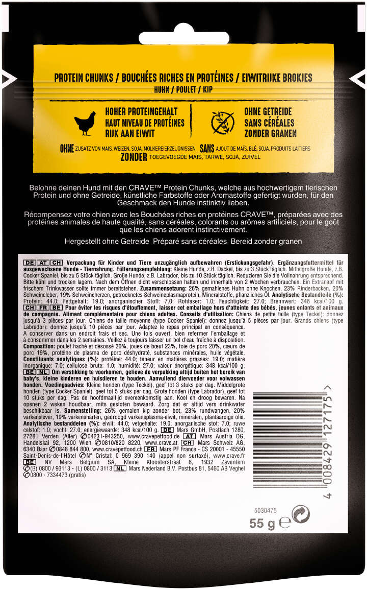 CRAVE Hund Beutel Protein Chunks mit Huhn